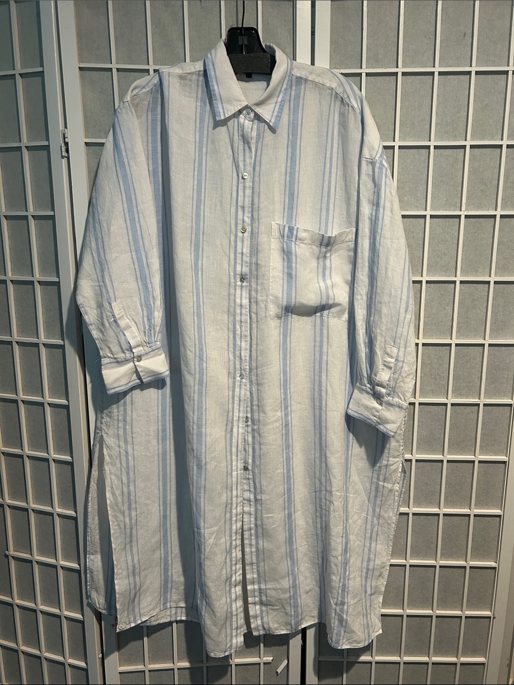 Oversized Linen Shirt Dress Coverup